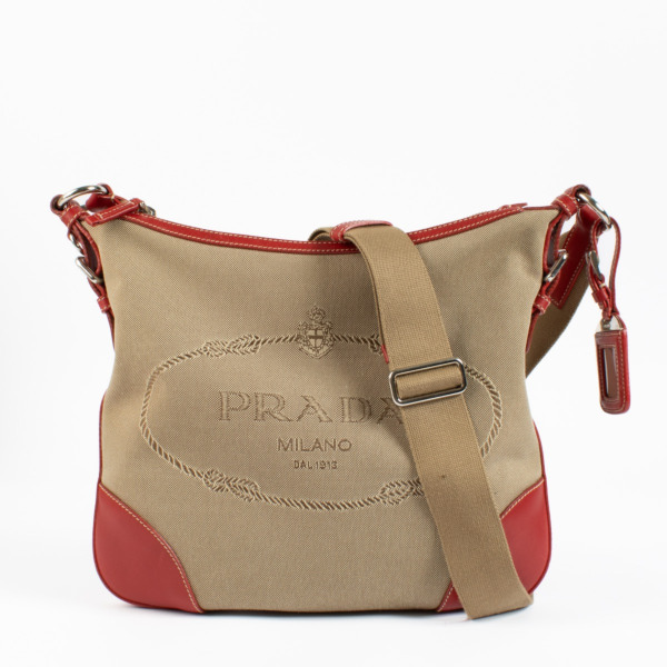 Prada Logo Jacquard Messenger Bag ○ Labellov ○ Buy and