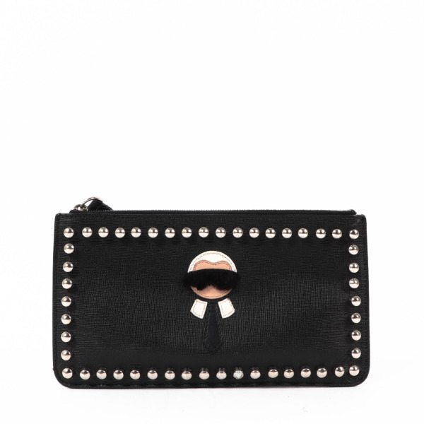 Fendi Black Karl Lagerfeld Studded Clutch ○ Labellov ○ Buy