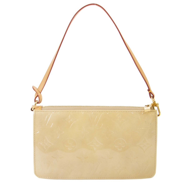 louis vuitton beige monogram vernis lexington pochette bolsa