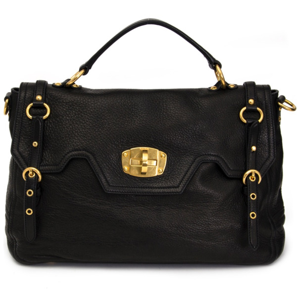 ハンドバッグ MIUMIU BLACK LEATHER HANDBAG Miu Miu Black Top Handle Bag ○ Labellov ○ Buy and Sell
