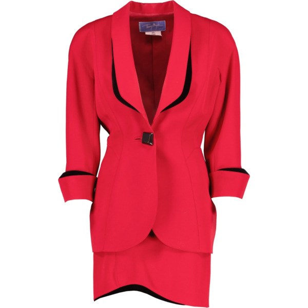 Thierry Mugler Vintage Red Skirt Suit Set - Size FR 40 ○ Labellov