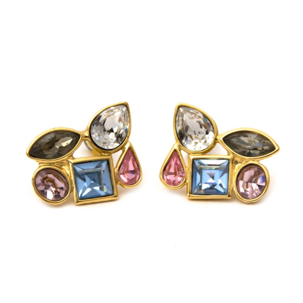 Yves Saint Laurent Coloured Clip On Earings Labellov Buy and Sell ...